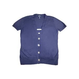 LAUREN RALPH LAUREN Sz S Women's Knit Buttons Striped Blue Casual Shirt Ca18-27